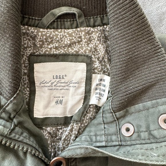 H&M Toddler Olive Green Utility Jacket EUC Sz 12-18 mos - Picture 6 of 7